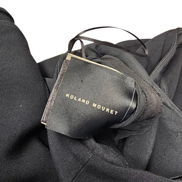 Roland Mouret Womens Wide Leg Twist Front Layered Pants Size 10 Black - Picture 12 of 13